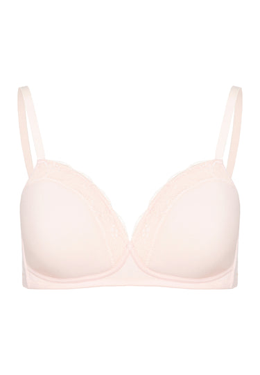 72432 Cotton Lace Spacer Soft Cup Bra - 1381 Powder